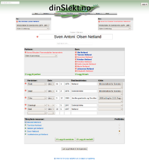 Skjermdump av en profil i redigeringsmodus